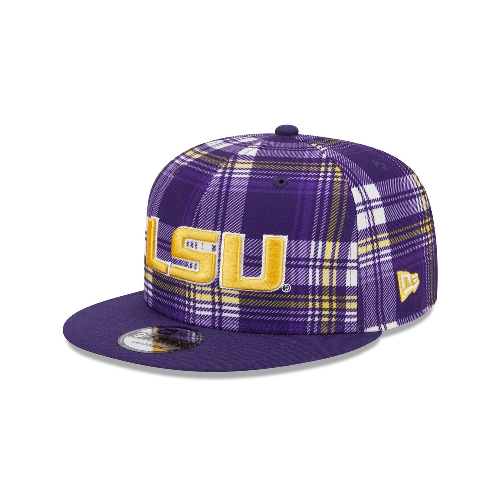 New Era LSU Tigers Plaid 9FIFTY Snapback Hat - One Size